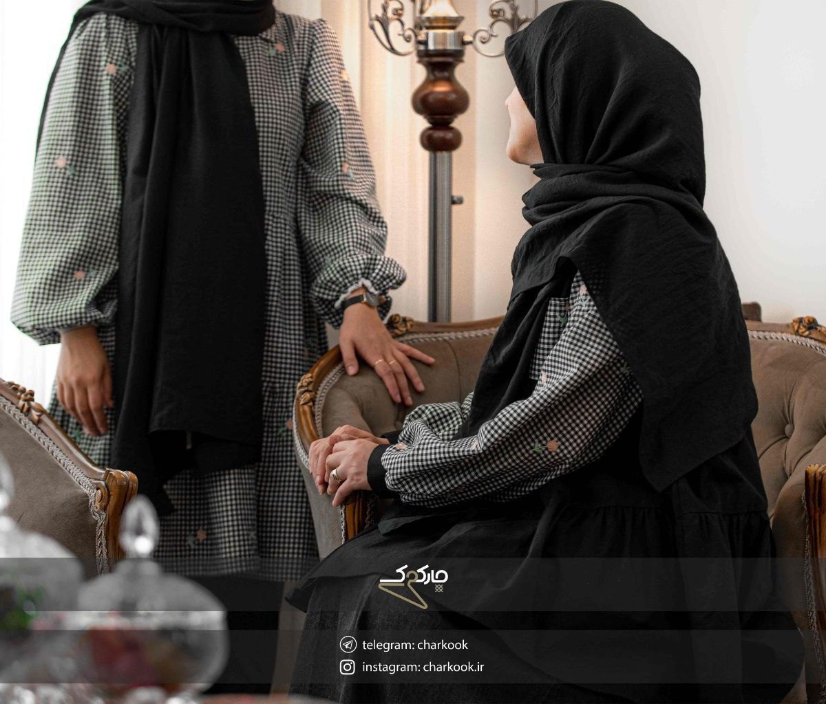 روسری نخی مشکی