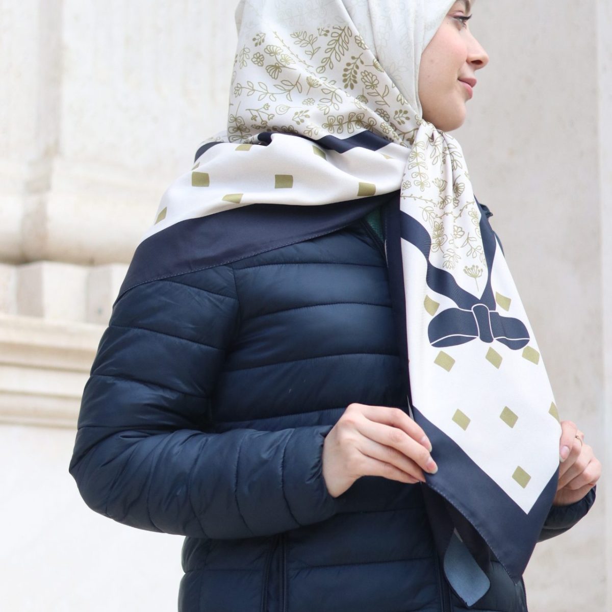 روسری توییل نوژین سرمه ای تیره
