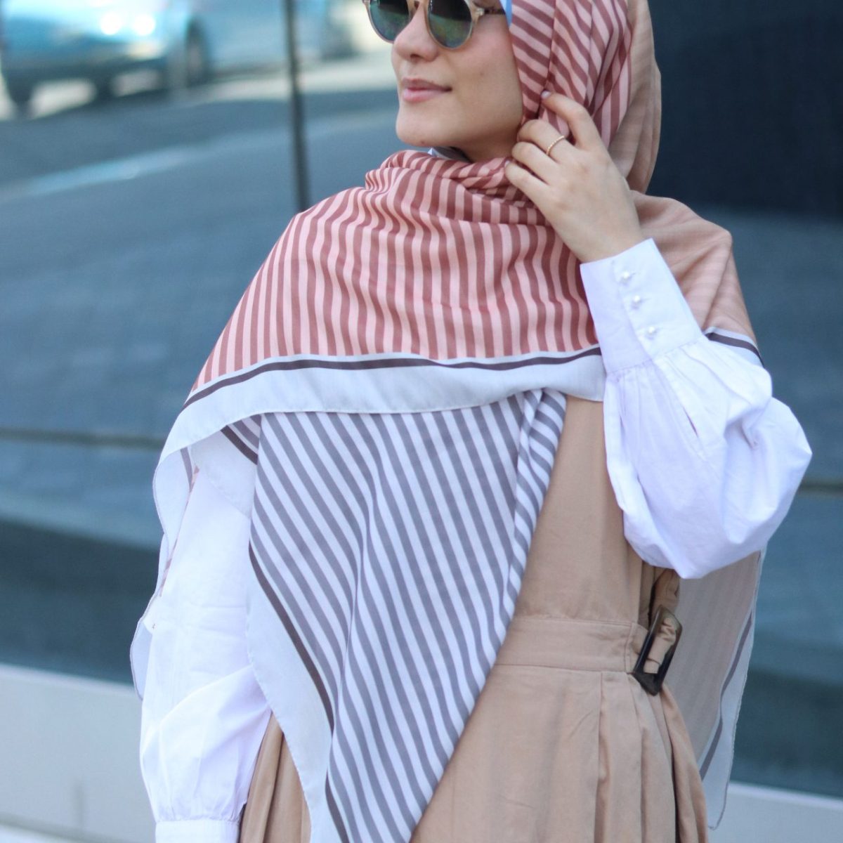 روسری نخی تمیس آبی