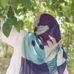 روسری نخی هاوین سرمه ای