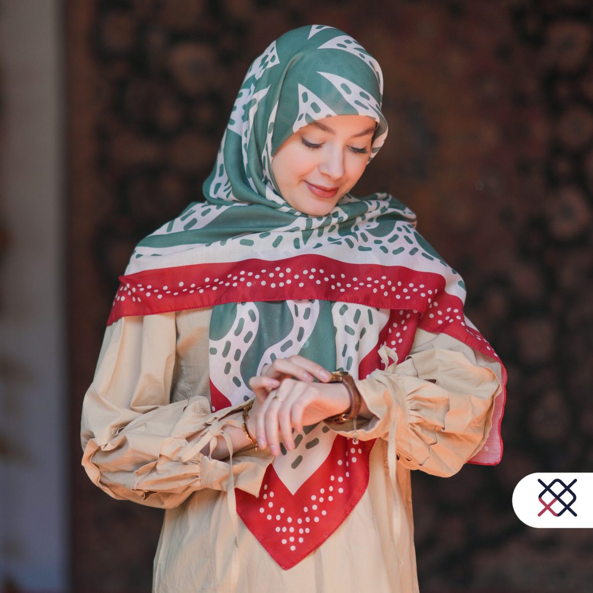 روسری یلدا سبز