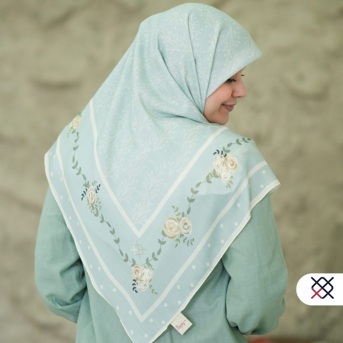 روسری دریایی نخ ابریشم
