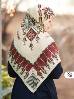 روسری سهره زرشکی نخ ابریشم - Image 2
