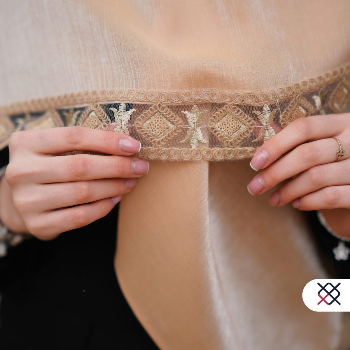 روسری موکا یراقدار لوزی مجلسی