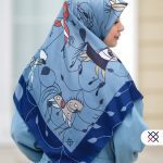 روسری نخ ابریشم آبی