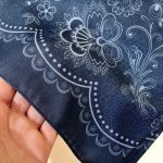 روسری نخ ابریشم سرمه ای