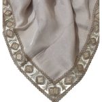 روسری ژاکارد کرم یراقدار مجلسی