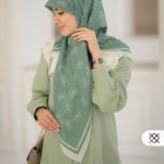 روسری پاپیونیان سبز نخی