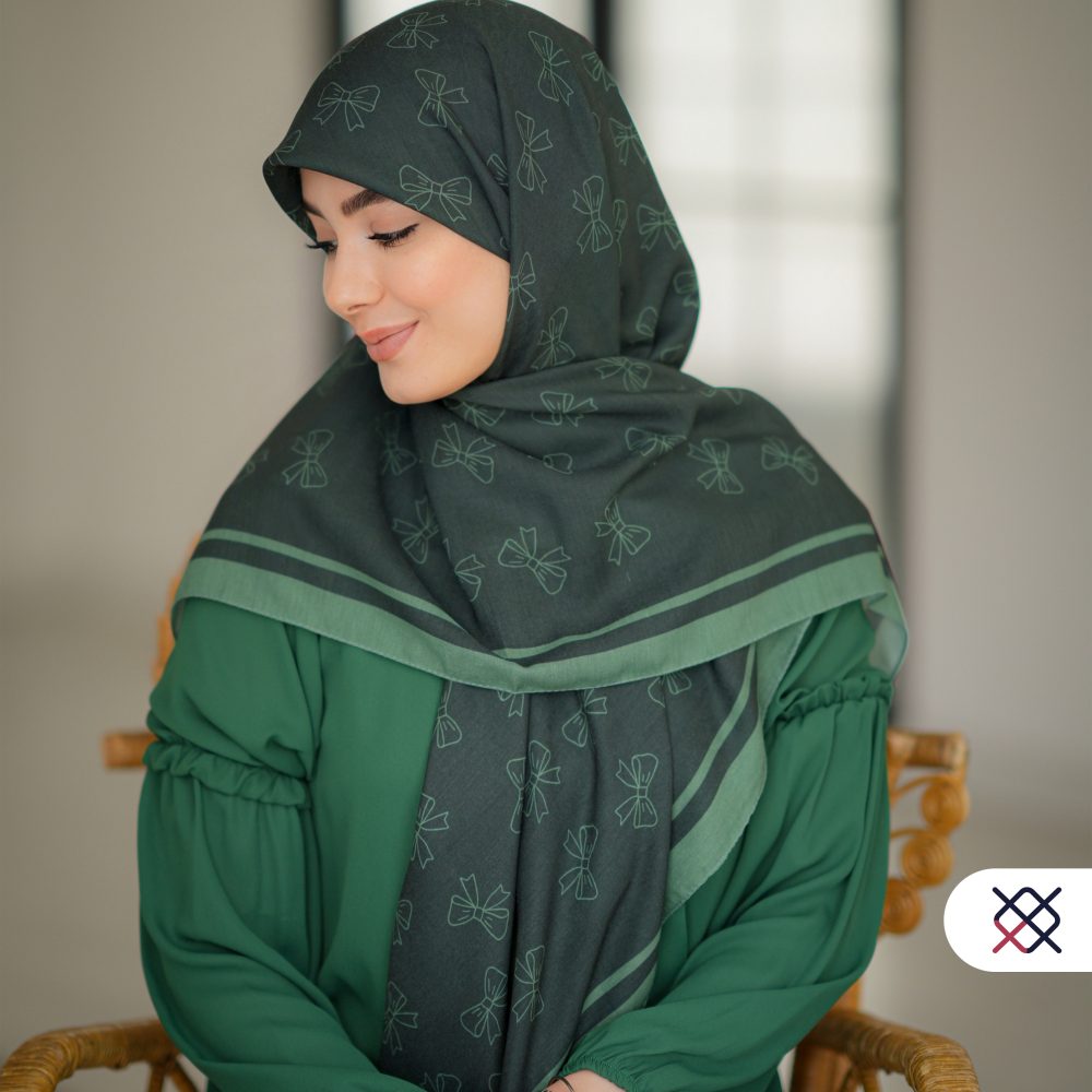 روسری پاپیونیان یشمی نخی