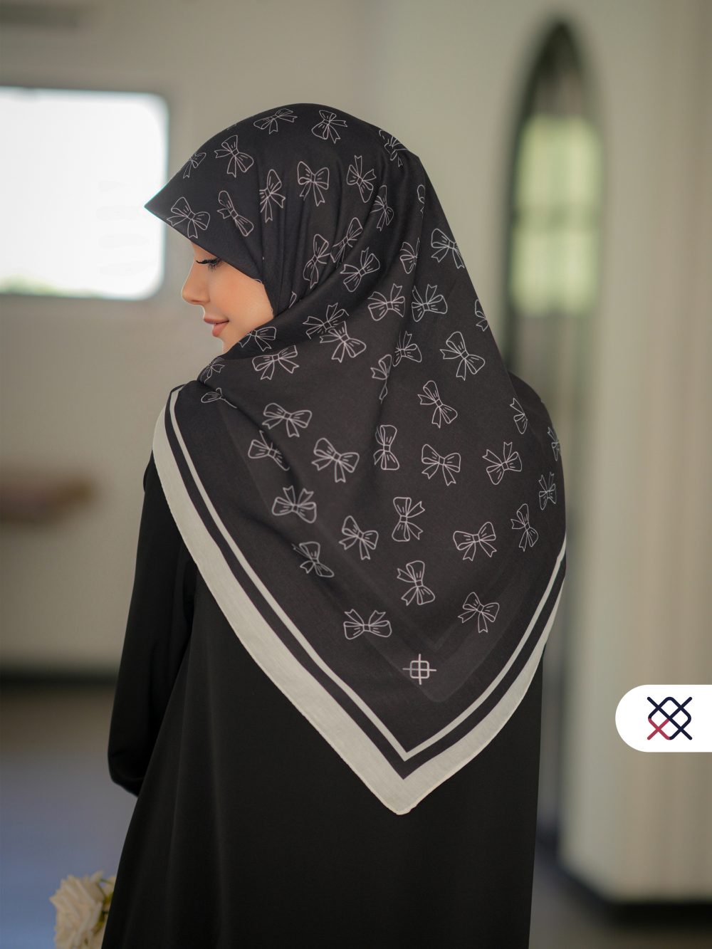 روسری پاپیونیان مشکی نخی