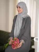 روسری پاپیونیان طوسی نخی