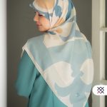 روسری فیروزی نخی حصیری