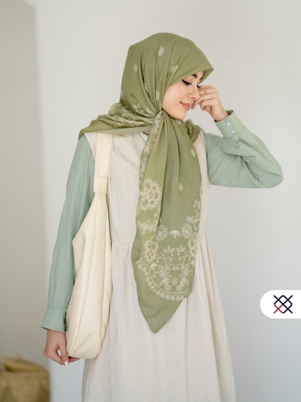 روسری اوساکا سبز جوانه (سبدی) - Image 1