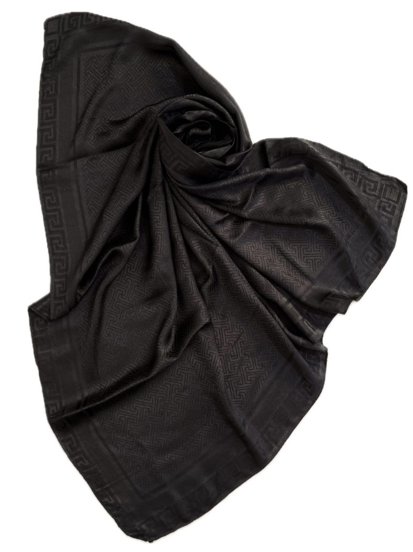 روسری ژاکارد لمه دار هندسی