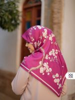 روسری کتایون سرخابی (ساتن ابریشم) - Image 2