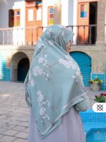 روسری کتایون سبز (ساتن ابریشم) - Image 2