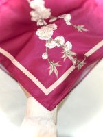 روسری کتایون سرخابی (ساتن ابریشم) - Image 3