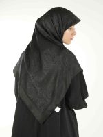 روسری ژاکارد لمه دار خورشیدی مشکی - Image 2